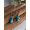 925 Sterling Silver Turquoise Earrings Length 1.20 Inch