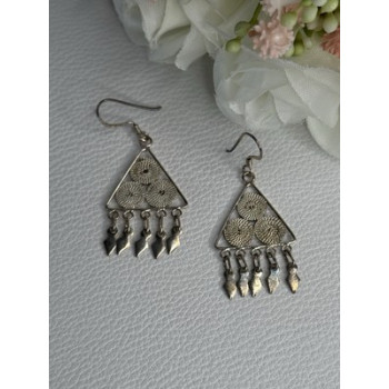925 Sterling Silver Earrings Length 1.70 Inch