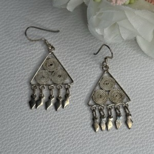 925 Sterling Silver Earrings Length 1.70 Inch