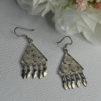 925 Sterling Silver Earrings Length 1.70 Inch