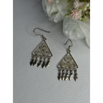 925 Sterling Silver Earrings Length 1.70 Inch