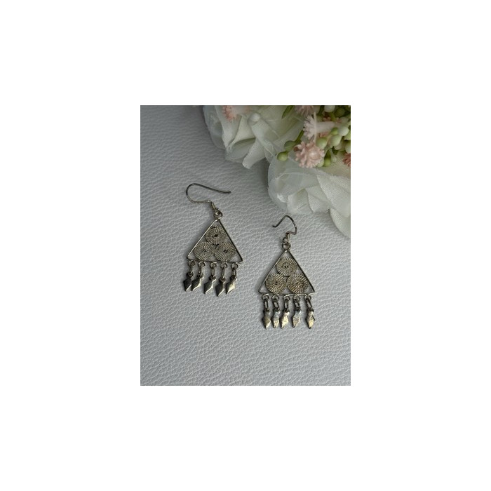 925 Sterling Silver Earrings Length 1.70 Inch