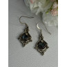 Vintage 925 Sterling Silver Labradorite Earrings Length 1.80 Inch