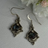 Vintage 925 Sterling Silver Labradorite Earrings Length 1.80 Inch