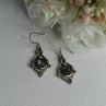 Vintage 925 Sterling Silver Labradorite Earrings Length 1.80 Inch