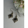 Vintage 925 Sterling Silver Labradorite Earrings Length 1.80 Inch