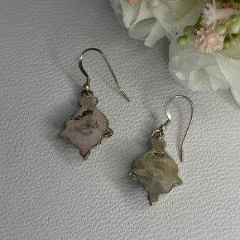 Vintage 925 Sterling Silver Labradorite Earrings Length 1.80 Inch