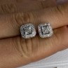 925 Sterling Silver Diamonds Stud Earrings Length 0.37 Inch