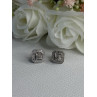 925 Sterling Silver Diamonds Stud Earrings Length 0.37 Inch