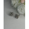 925 Sterling Silver Diamonds Stud Earrings Length 0.37 Inch