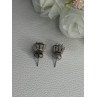 925 Sterling Silver Diamonds Stud Earrings Length 0.37 Inch