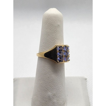 14K YELLOW GOLD  & TANZANITE RING  SIZE 5.5