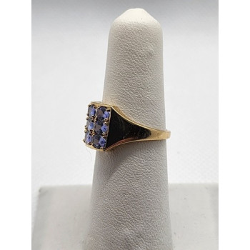 14K YELLOW GOLD  & TANZANITE RING  SIZE 5.5