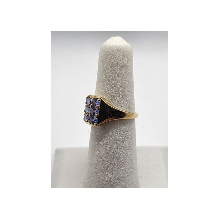 14K YELLOW GOLD  & TANZANITE RING  SIZE 5.5