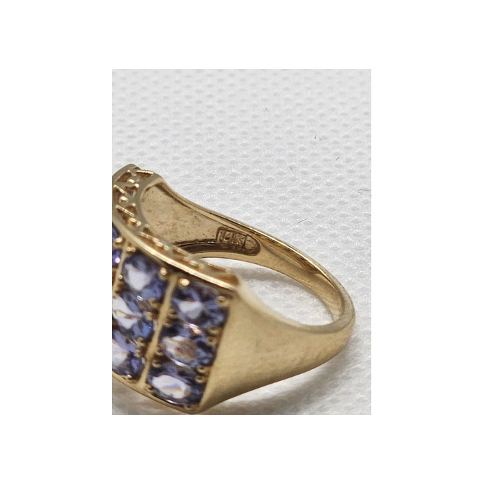 14K YELLOW GOLD  & TANZANITE RING  SIZE 5.5