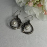 Vintage 925 Sterling Silver Pearl Earrings Length 1.50 Inch