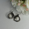 Vintage 925 Sterling Silver Pearl Earrings Length 1.50 Inch