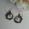 Vintage 925 Sterling Silver Pearl Earrings Length 1.50 Inch