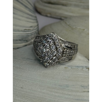 925 Sterling Silver Cz Ring Size 10
