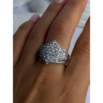 925 Sterling Silver Cz Ring Size 10