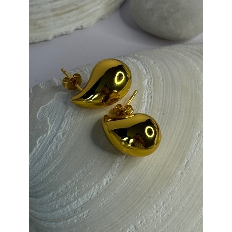 925 Sterling Silver Gold Plated Drop Earrings Length 0.7 inch