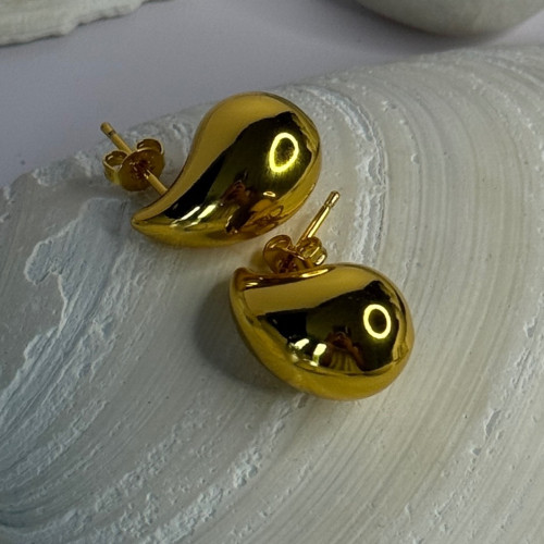 925 Sterling Silver Gold Plated Drop Earrings Length 0.7 Inch