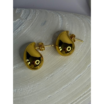 925 Sterling Silver Gold Plated Drop Earrings Length 0.7 inch