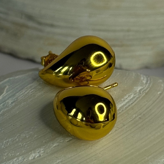 925 Sterling Silver Gold Plated Drop Earrings Length 0.7 Inch