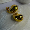 925 Sterling Silver Gold Plated Drop Earrings Length 0.7 Inch