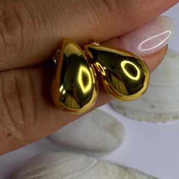 925 Sterling Silver Gold Plated Drop Earrings Length 0.7 Inch