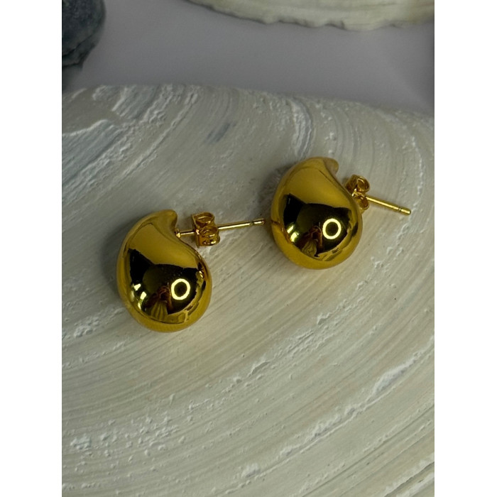 925 Sterling Silver Gold Plated Drop Earrings Length 0.7 inch