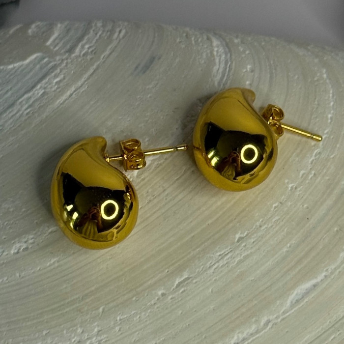 925 Sterling Silver Gold Plated Drop Earrings Length 0.7 Inch