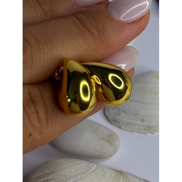 925 Sterling Silver Gold Plated Drop Earrings Length 0.7 inch