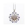 14K WHITE GOLD SAPPHIRES & DIAMOND CHAIN WITH PENDANT
