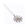 14K WHITE GOLD SAPPHIRES & DIAMOND CHAIN WITH PENDANT