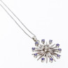 14K White Gold Sapphires & Diamond Chain With Pendant