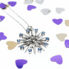 14K White Gold Sapphires & Diamond Chain With Pendant