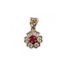 925 Sterling Silver Pink Topaz Scarlet Flower Pendant