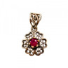 925 Sterling Silver Pink Topaz Scarlet Flower Pendant