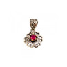 925 Sterling Silver Pink Topaz Scarlet Flower Pendant