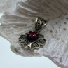 925 Sterling Silver Pink Topaz Scarlet Flower Pendant