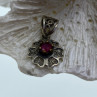 925 Sterling Silver Pink Topaz Scarlet Flower Pendant