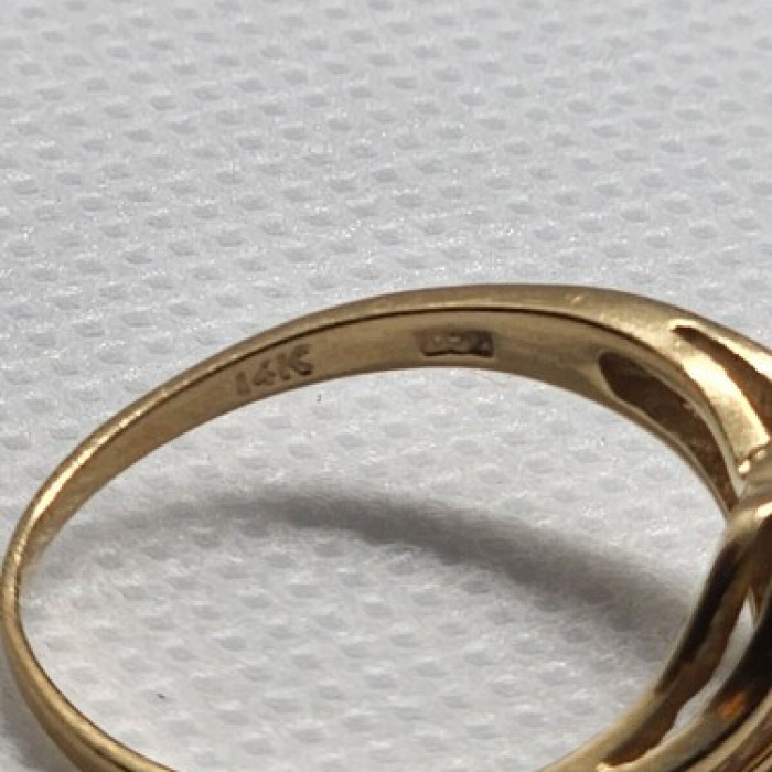 14K YELLOW GOLD RING TANZANITE & DIAMOND SIZE 6