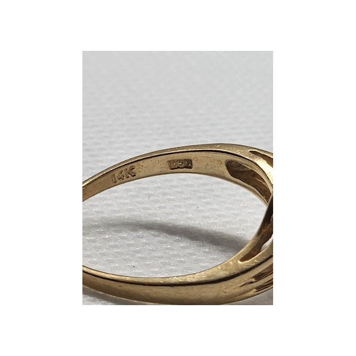 14K YELLOW GOLD RING TANZANITE & DIAMOND SIZE 6