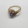 14K YELLOW GOLD RING TANZANITE & DIAMOND SIZE 6