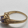 14K YELLOW GOLD RING TANZANITE & DIAMOND SIZE 6