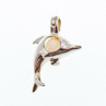 925 Sterling Silver Pearl Dolphin Pendant