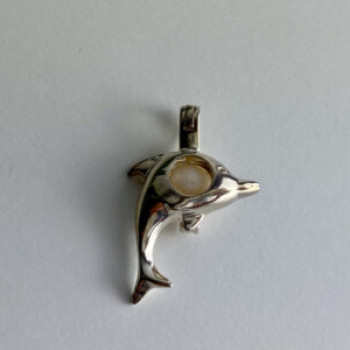 925 Sterling Silver Pearl Dolphin Pendant