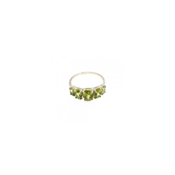 925 Sterling Silver Peridot Ring Size 7
