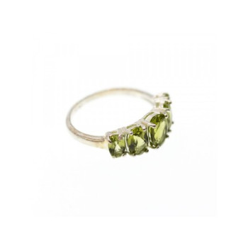 925 Sterling Silver Peridot Ring Size 7
